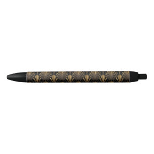 Art Deco Gold Pattern — Elegant Vintage Geometric  Black Ink Pen
