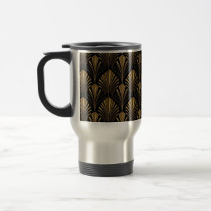 Art Deco Gold Pattern — Elegant Vintage Geometric  Travel Mug