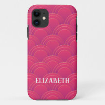 Art Deco Gold Pink Name Personalised Custom