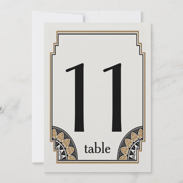Art Deco Gold Posh Table Number 11 (Back)