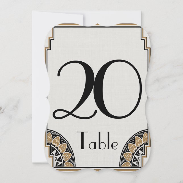 Art Deco Gold Posh Table Number 20 (Front)