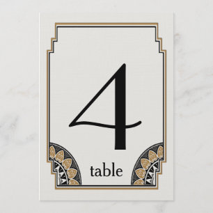 Art Deco Gold Posh Table Number 4