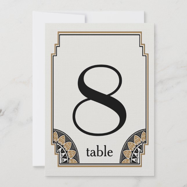 Art Deco Gold Posh Table Number 8 (Back)