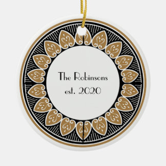 Art Deco Gold Posh Wedding Christmas Ornament