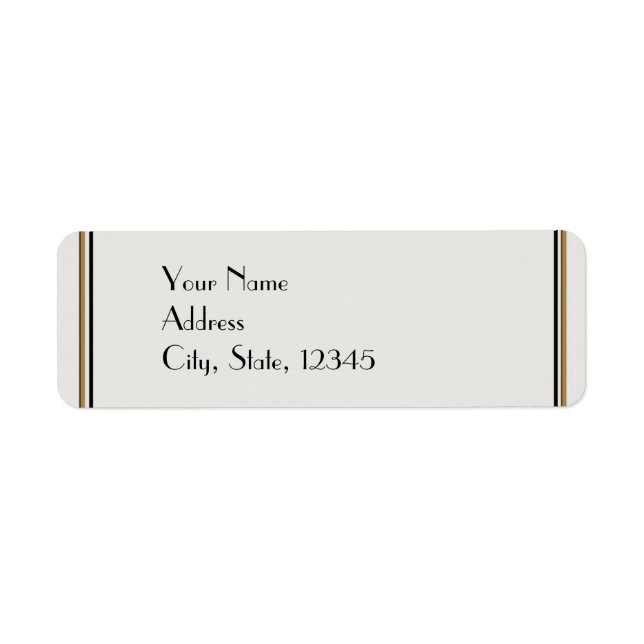 Art Deco Gold Posh Wedding Label (Front)