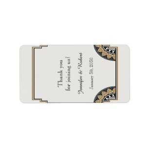 Art Deco Gold Posh Wedding Lip Balm Label