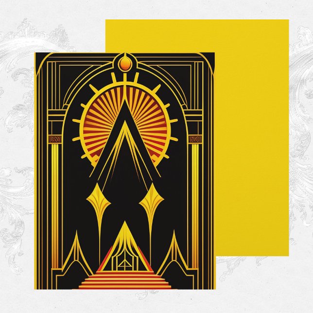 Art Deco Gold Red Black Scrapbook Paper (Creator Uploaded)