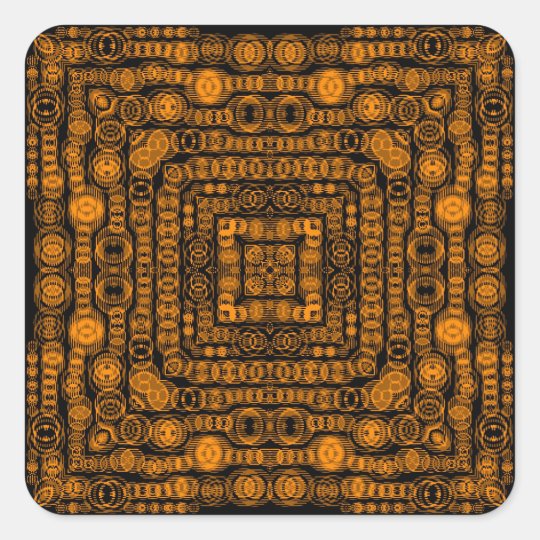 Art Deco Gold Retro Squares Abstract Art Square Sticker