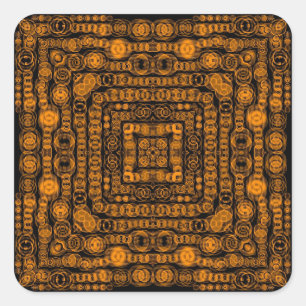 Art Deco Gold Retro Squares Abstract Art Square Sticker