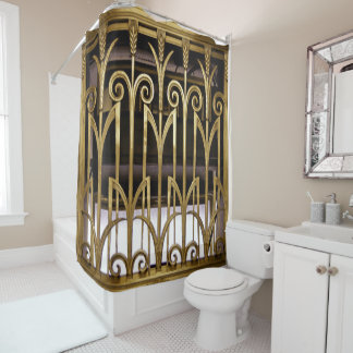 Art Deco Gold Shower Curtain