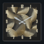 Art Deco gold Square Wall Clock<br><div class="desc">Great design. You will love it like others. Be free to use this design for other product you like. Thank you.Follow me for more. Have a nice day.</div>