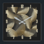 Art Deco gold Square Wall Clock<br><div class="desc">Great design. You will love it like others. Be free to use this design for other product you like. Thank you.Follow me for more. Have a nice day.</div>