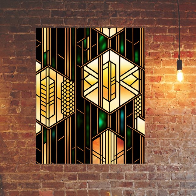 Art Deco Gold Stained Glass Artwork Poster (Creator Uploaded)