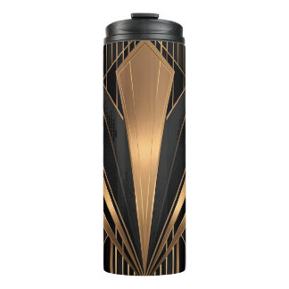 Art Deco Gold Sunburst Luxury Geometry Thermal Tumbler
