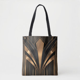 Art Deco Gold Sunburst Luxury Geometry Tote Bag
