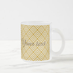 Art deco,gold,vintage,chic,pattern,elegant,trendy, frosted glass coffee mug