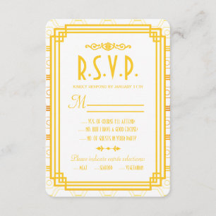 Art Deco Gold Wedding Response Cards