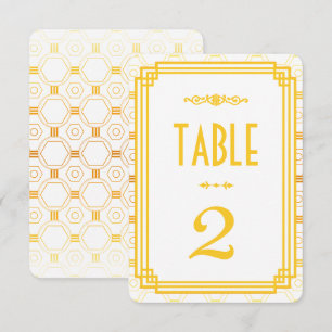 Art Deco Gold Wedding Table Numbers
