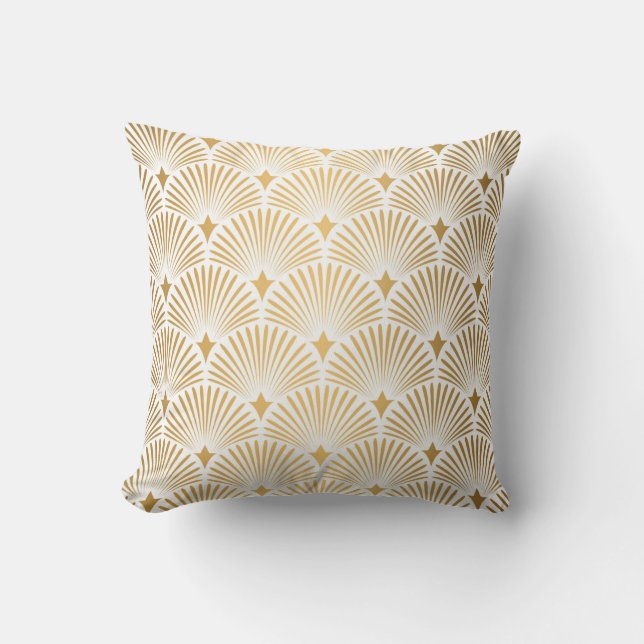 Art Deco: Gold-White Elegance. Cushion (Front)
