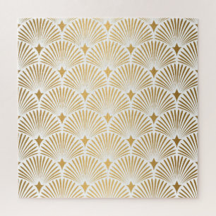 Art Deco: Gold-White Elegance. Jigsaw Puzzle