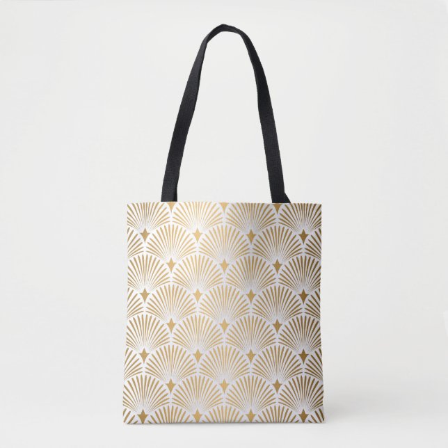 Art Deco: Gold-White Elegance. Tote Bag (Front)