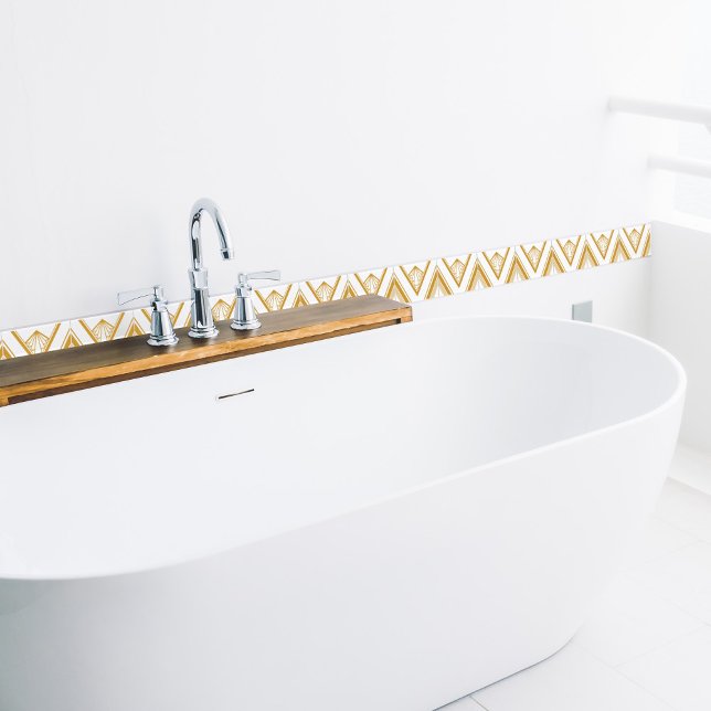 Art Deco Gold White Elegant Geometric Crisp Tile (Creator Uploaded)