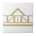 Art Deco Gold White Simple Geometric Border 02 Tile<br><div class="desc">Chic faux gold and white art deco style simple triangle geometric detail ornament decorative border ceramic tile with lines. Please note that gold in this design is a flat beige yellow colour print and is not an actual gold colour or foil. Chic and original design, perfect for modern or art...</div>
