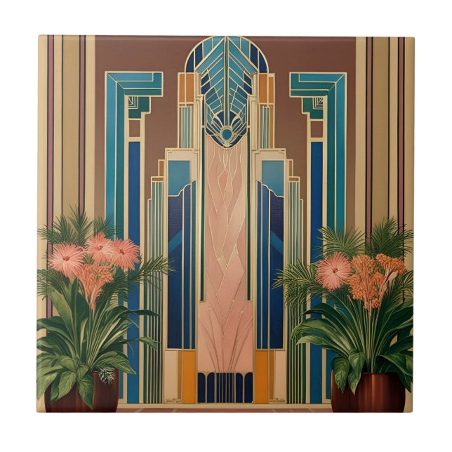 Art Deco Golden Era Entrance Ceramic Tile (Front)