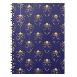 Art Deco golden floral: elegant. Notebook