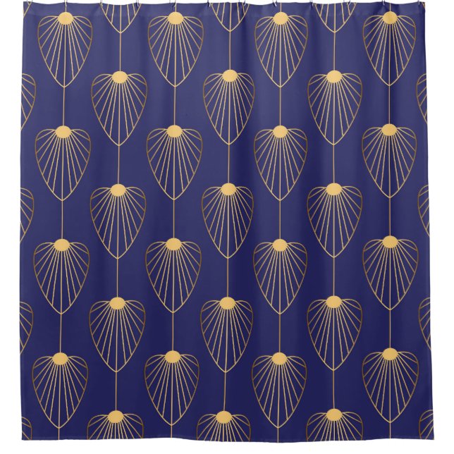 Art Deco golden floral: elegant. Shower Curtain (Front)