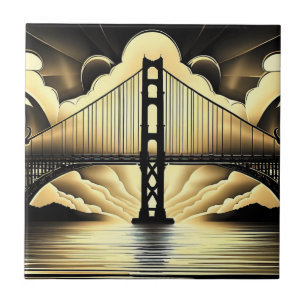 Art Deco Golden Gate Bridge Tile
