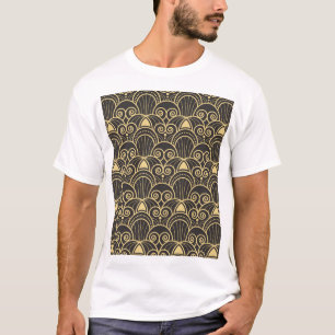 Art Deco: Golden Geometric Tiles. T-Shirt