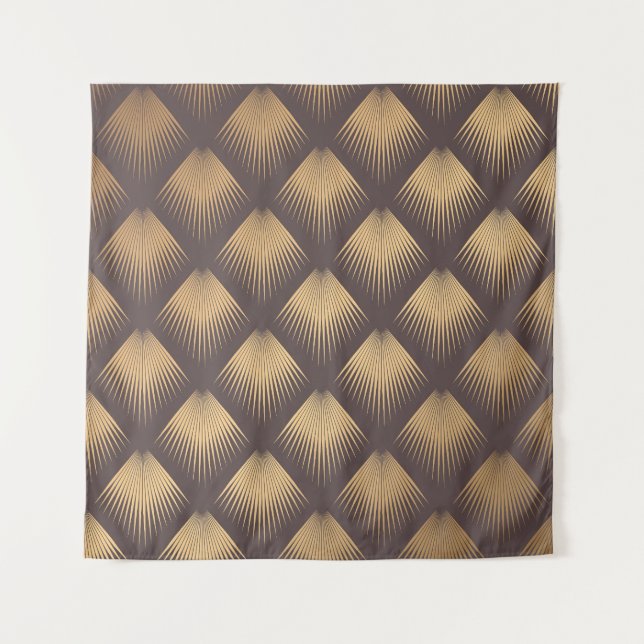Art Deco Golden: Minimalistic Seamless Tapestry (Front)