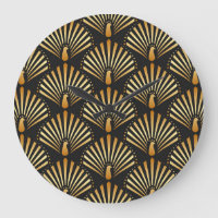 Art deco golden peacock pattern