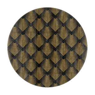 Art Deco: Golden Squares, Corner Wallpaper. Cutting Board