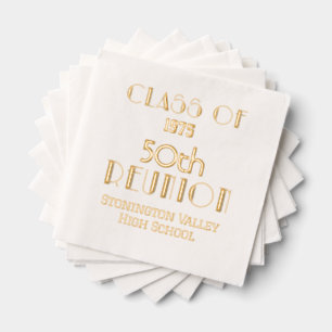 Art Deco Graduation Milestone Reunion #1 Foil Napkins