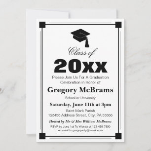 Art Deco Graduation Party Invitation