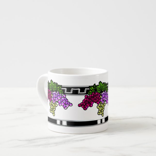 Art Deco Grapes (6oz. Expresso Mug) Espresso Cup (Front Left)