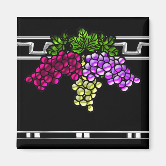Art Deco Grapes Magnet (Front)