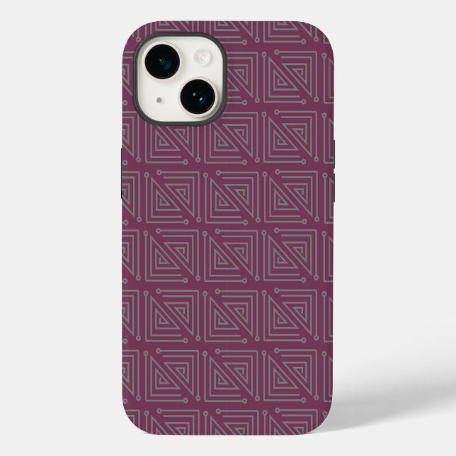 Art Deco Gray Mazes Case-Mate iPhone Case (Back)