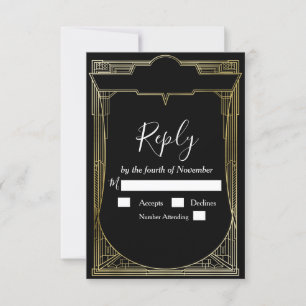 Art Deco Great Gatsby 1920s RSVP Card