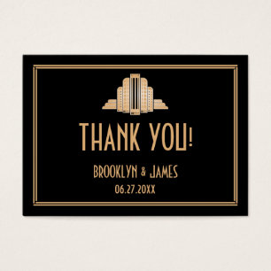 Art Deco Great Gatsby Black Wedding Favour Tags