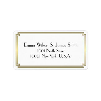 Art Deco Great Gatsby Gold White Address Labels