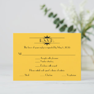 Art Deco Great Gatsby Reply Card