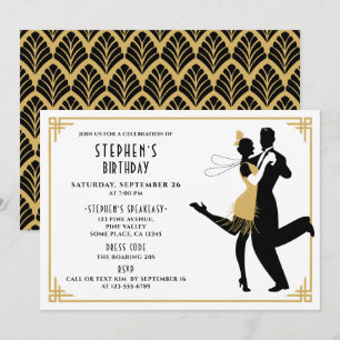 Art Deco/Great Gatsby/Roaring 1920s Birthday Party Invitation
