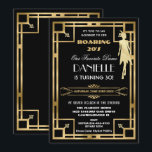 Art Deco Great Gatsby Roaring 20s 30th Birthday Invitation<br><div class="desc">Personalise this vintage art deco Great Gatsby roaring 20s theme 30th birthday invitation easily and quickly, simply press the customise it button to further re-arrange and format the style and placement of the text.  Featuring a chic art deco frame and black, white and gold colour scheme. Matching items available in...</div>