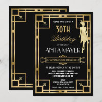 Art Deco Great Gatsby Roaring 20s Birthday ANY AGE