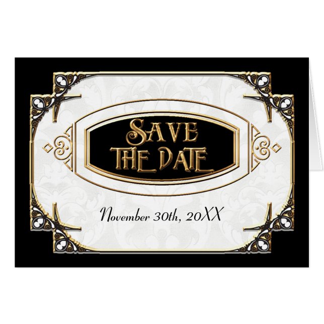 Art Deco Great Gatsby Style Typography n Lace Gold (Front Horizontal)