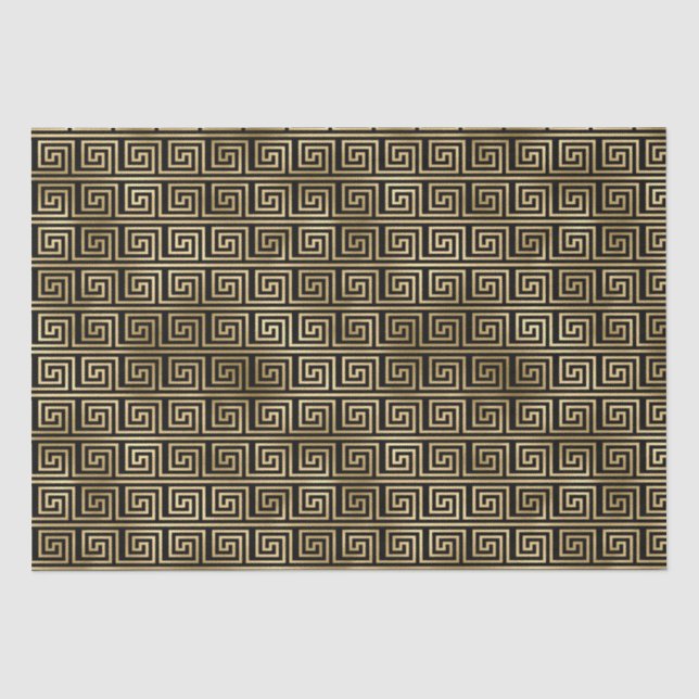 Art Deco Greek Key Spiral Pattern Design Tissue Paper (Front)