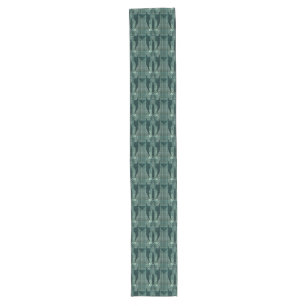 Art deco, Green,black, pattern,art nouveau,vintage Long Table Runner